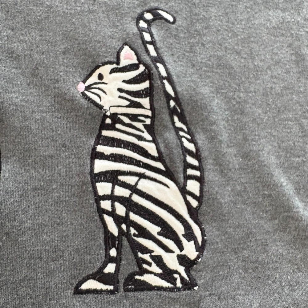 Needle & Thread Womens Gray Short Sleeve Cat Print Embroidered Dress Size 1X - Picture 11 of 15